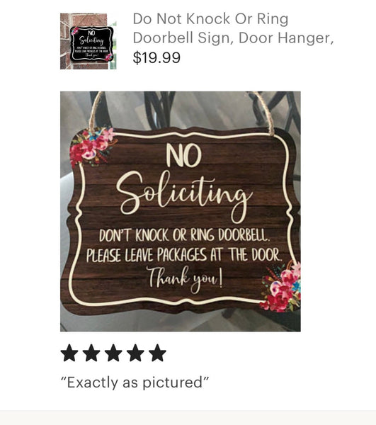 No Soliciting Sign for Door