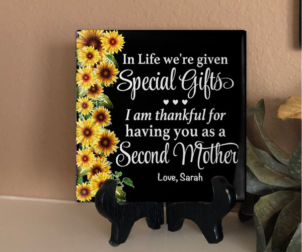 Second Mother Personalized Tile- Bonus Mom- Stepmom Gift Idea