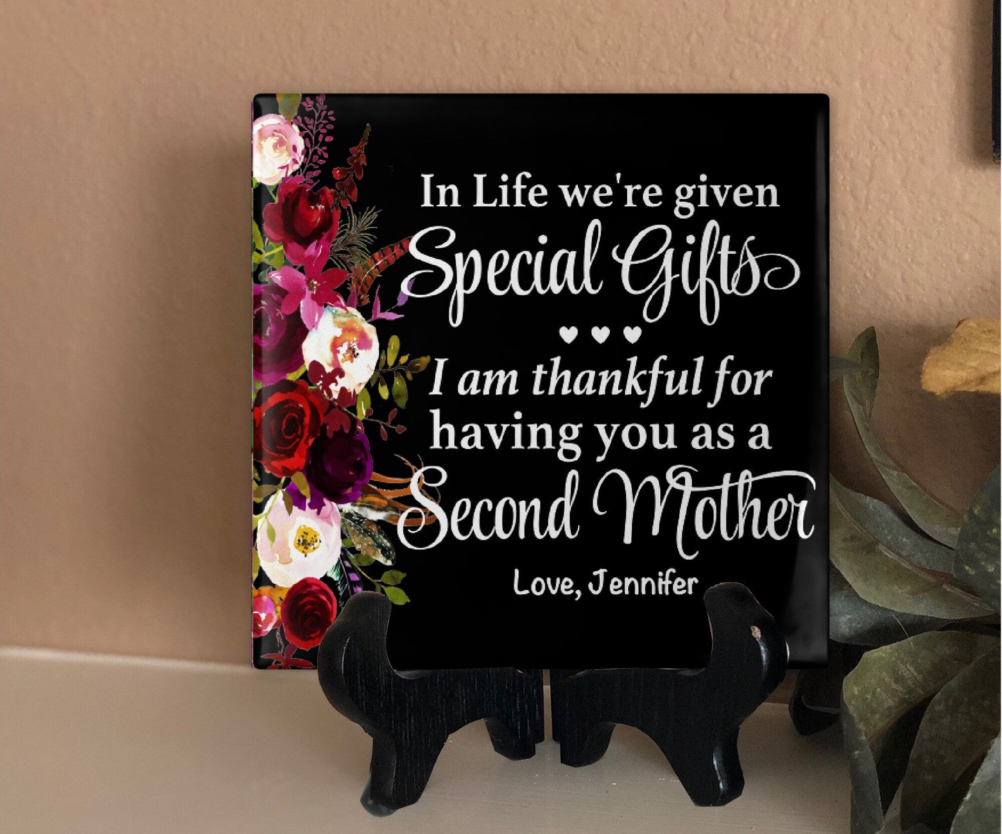 Second Mother Personalized Tile- Bonus Mom- Stepmom Gift Idea