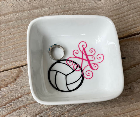 Volleyball Personalized Jewelry Dish