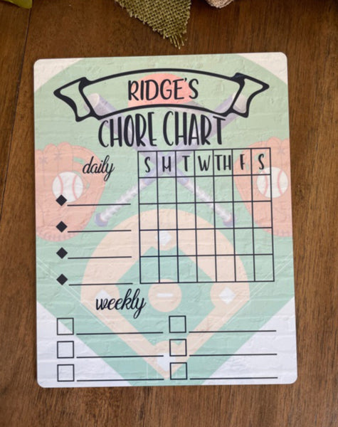 Boys & Girls Baseball Chore Chart