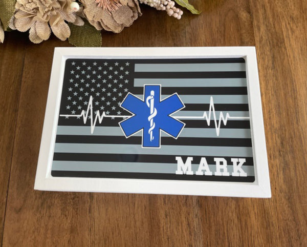 Personalized Paramedic Keepsake Box - Gift for Husband, Nightstand Box, Change and Wallet Box