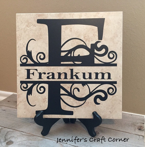 12x12 Decorative Personalized Name Tile