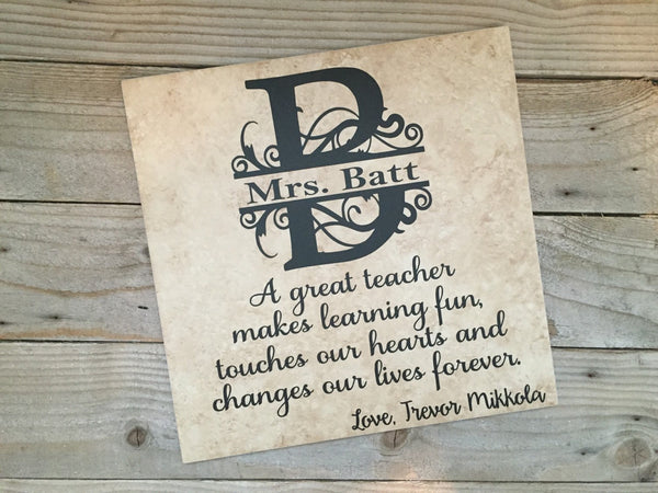 12x12 Teacher Personalized Tile