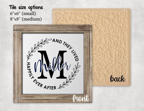 Personalized Monogrammed Decorative Tile Sign- Wedding Gift